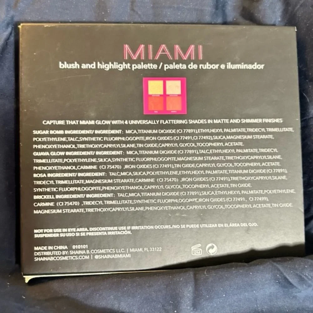 Shaina B. Miami Blush and Highlight Mini Palette- NIB